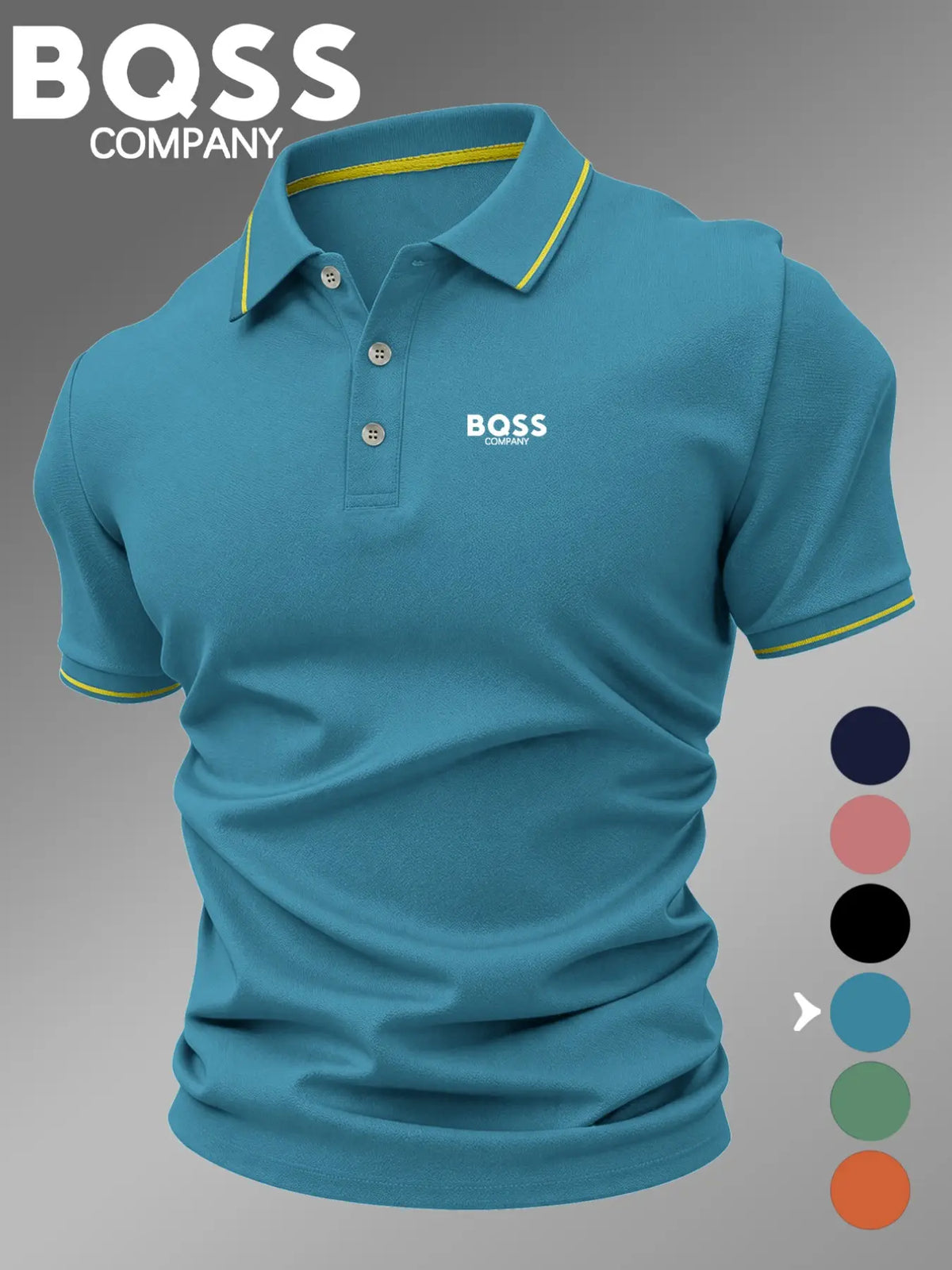 Men's Fitted Collared Summer Polo Shirt, Casual Geometric Print, Breathable and Comfortable, All-Season Wear, High-Quality Durable Polo Top