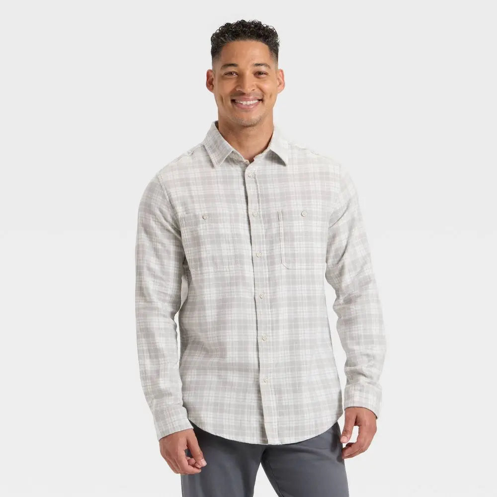 Men's Vintage Mid-Weight Long Sleeve Flannel Shirt - Goodfellow & Co