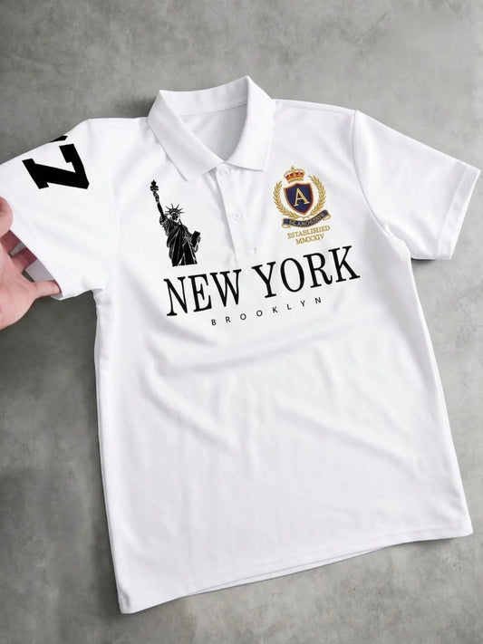 Men's Polo Shirt, Casual Polo Shirts, Athletic Polo, Street Style, Daily Wear, Four Seasons, Breathable Cotton, Loose Fit, Sporty Short Sleeve, Comfortable and Stylish