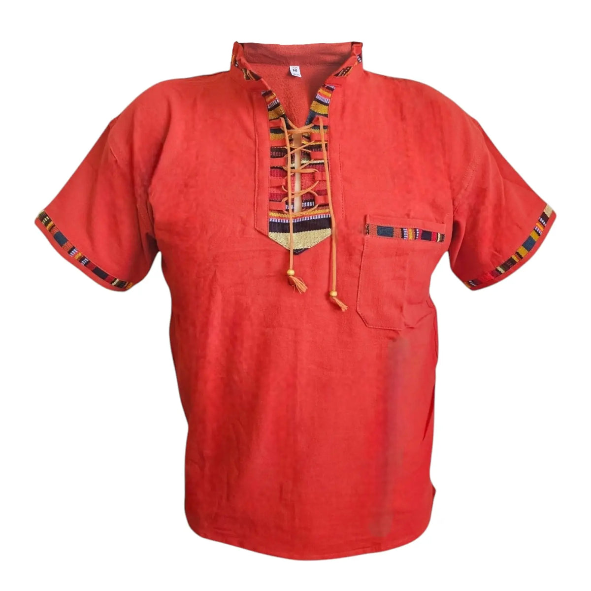 Sacbe Clothing Typical Guatemala Shirt with Hand Embroidered Mayan Pattern Menswear Top Casual Breathable Outfits