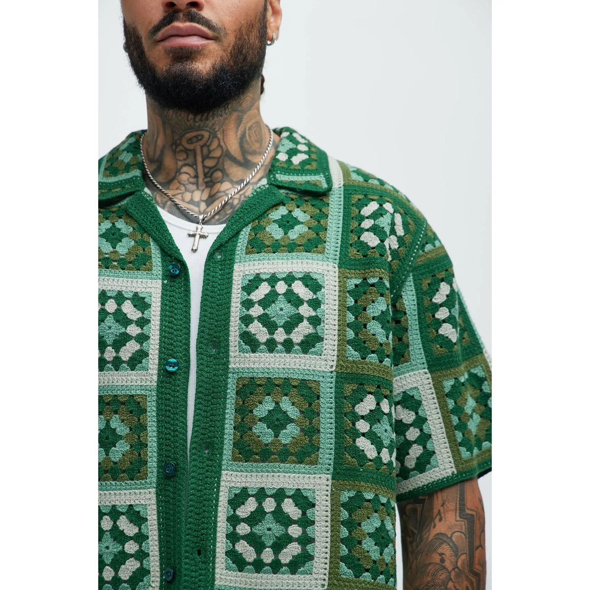 Nolan Textured Shirt - Green/combo