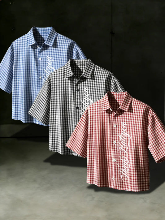 Men's Short Plaid Print Gingham Sleeveless Shirt Fashion Top for Daily Wear, Trendy Design with Comfortable Feel, Casual Summer Clothing
