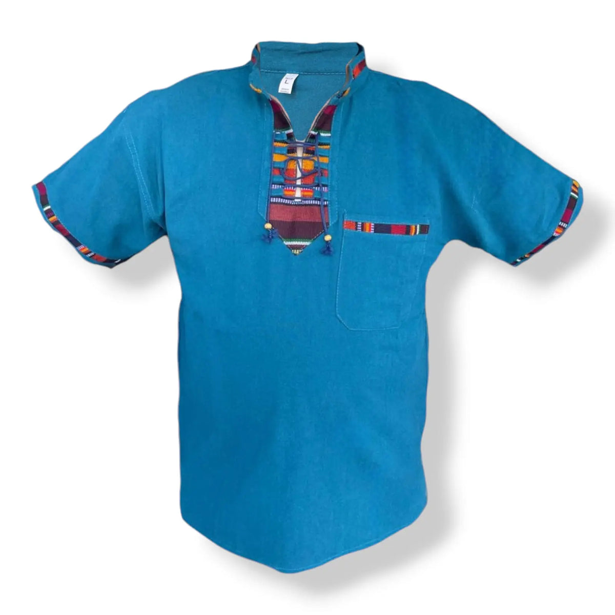 Sacbe Clothing Typical Guatemala Shirt with Hand Embroidered Mayan Pattern Menswear Top Casual Breathable Outfits