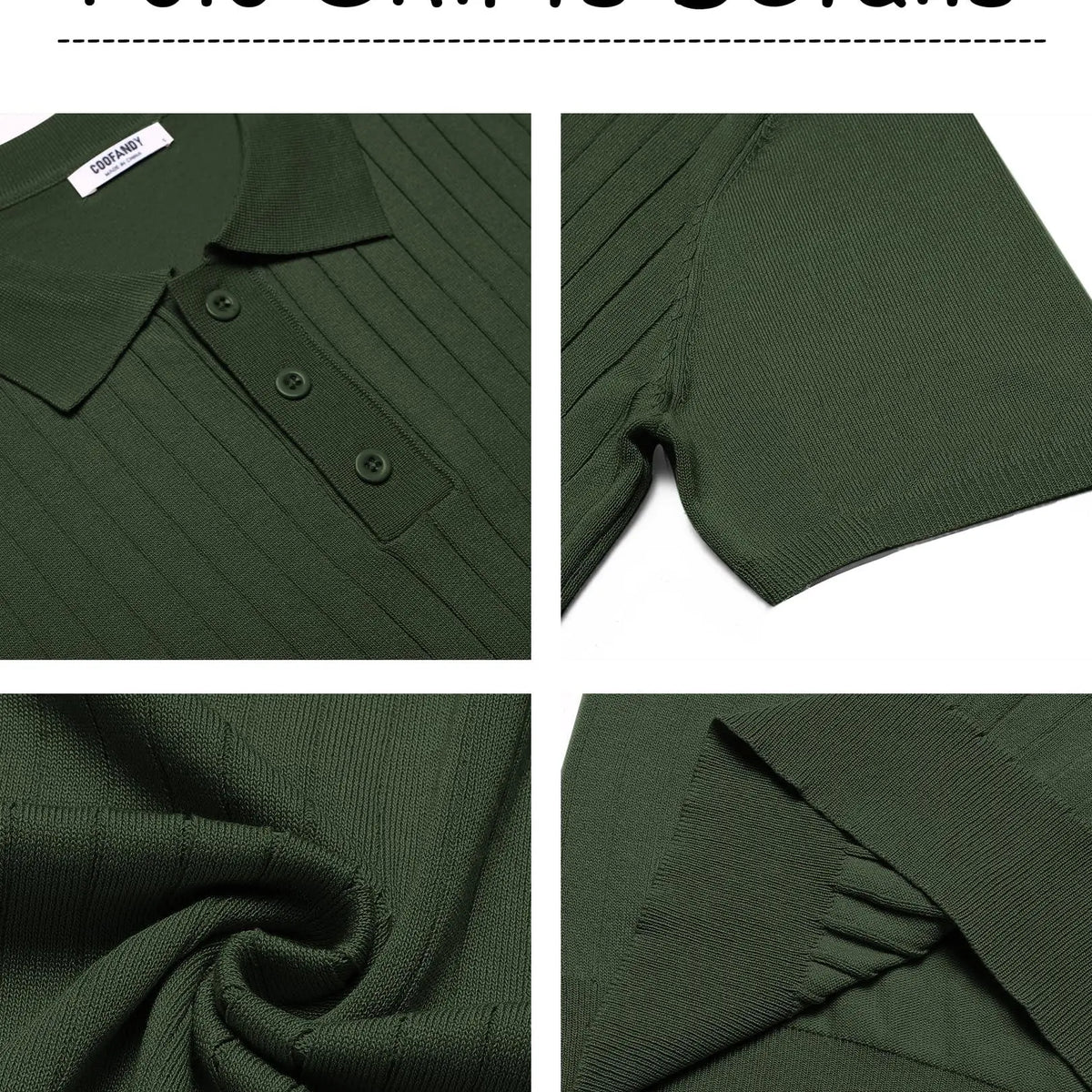 COOFANDY Men's Knit Polo Shirts Short Sleeve Ribbed Knitted Shirt Summer Lightweight Casual Golf Shirts