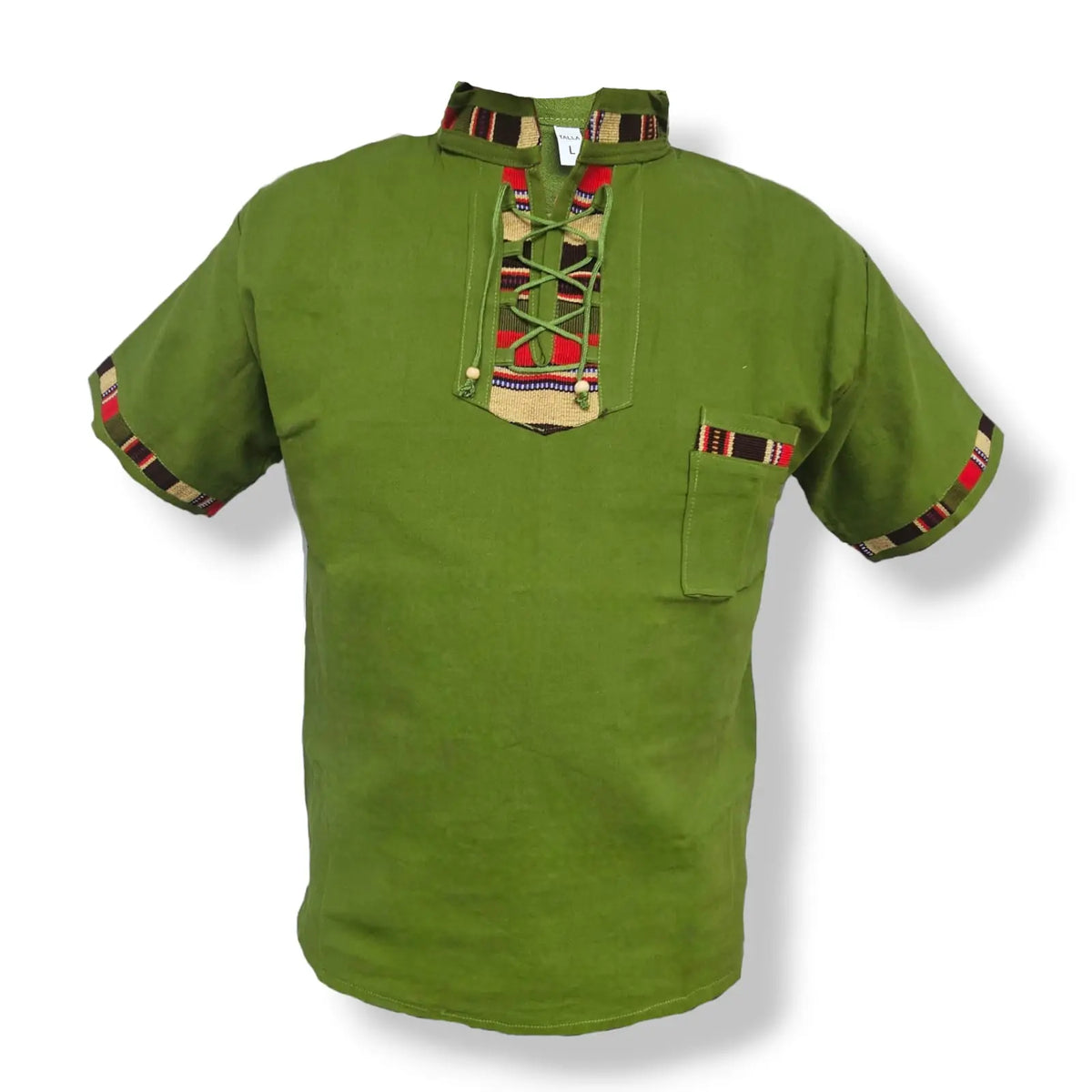 Sacbe Clothing Typical Guatemala Shirt with Hand Embroidered Mayan Pattern Menswear Top Casual Breathable Outfits