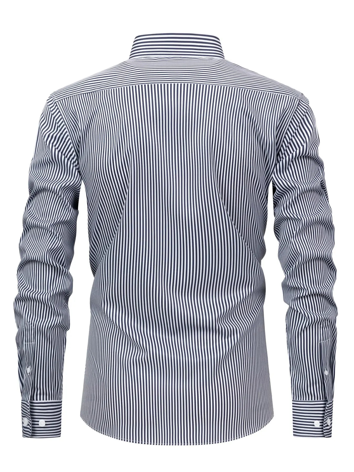 Men's Striped Classic Stripe Pattern Long Sleeve Button Up Business Casual Shirt, Wrinkle-Resistant, Button Front, Loose Fit, Ideal for Office, Daily Wear, Men's Top