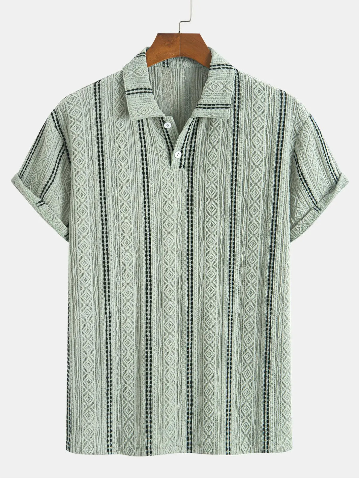 Men's Regular Fit Striped Print Short Sleeve Collared Polo Shirt, Trendy Casual Fashion Comfy Top for Summer, Men's Clothes for Daily Wear, Summer Polo Shirts